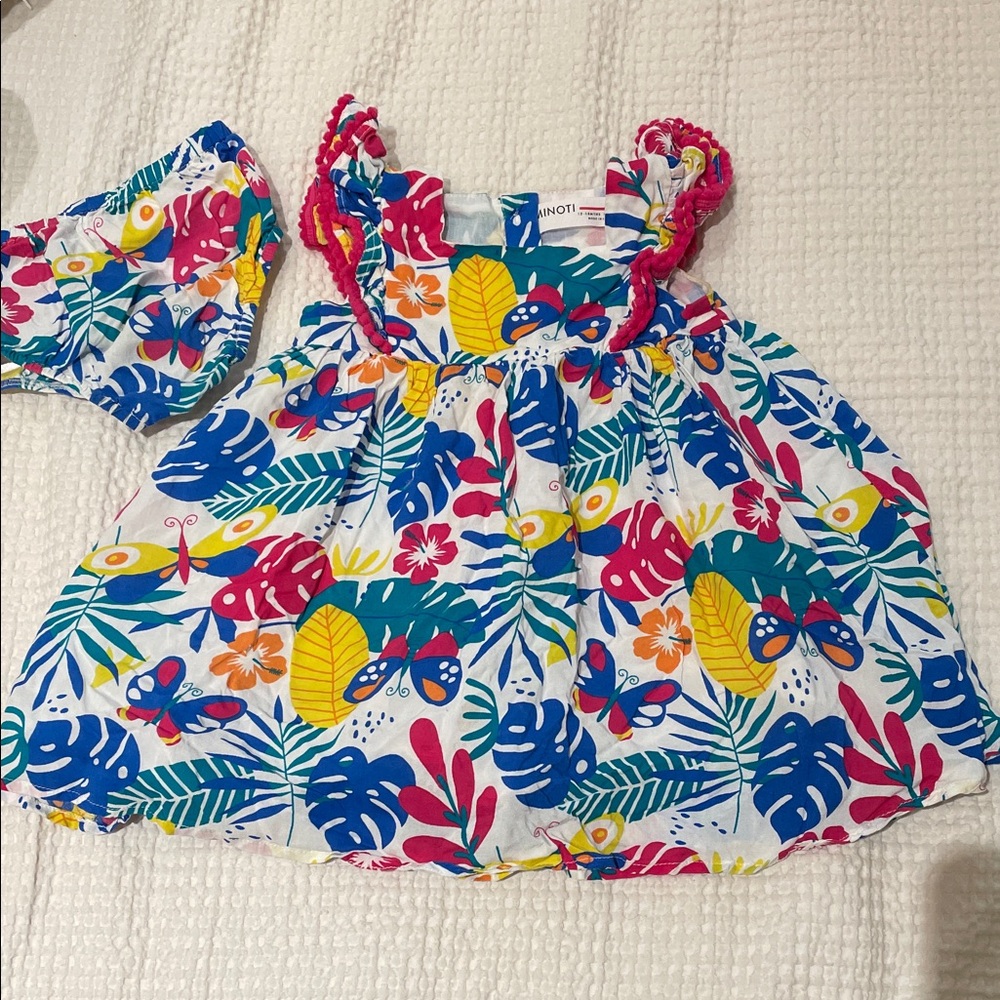 Vibrant Floral Kids Dress by Minoti